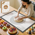 Silicone Baking Mat with Measurement, Non Stick Siliocne Pastrty Mat by MimekitchenKitchenHelper