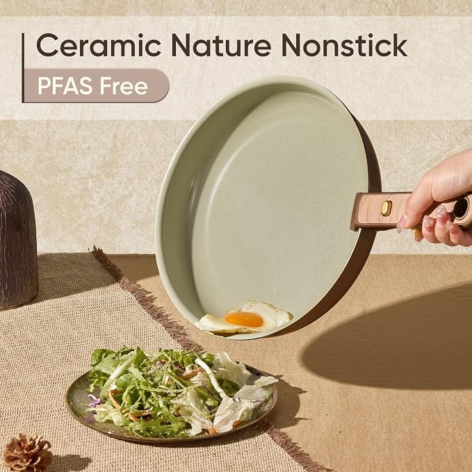 CAROTE Ceramic Cookware Set, Pots and Pans Set Non Stick - Image 3
