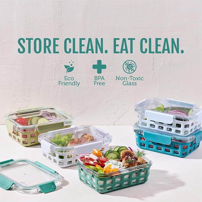 Ello Duraglass 3.4 Cup Meal Prep Sets 10Pc, 5 Pack Set- Glass Food Storage - Image 2
