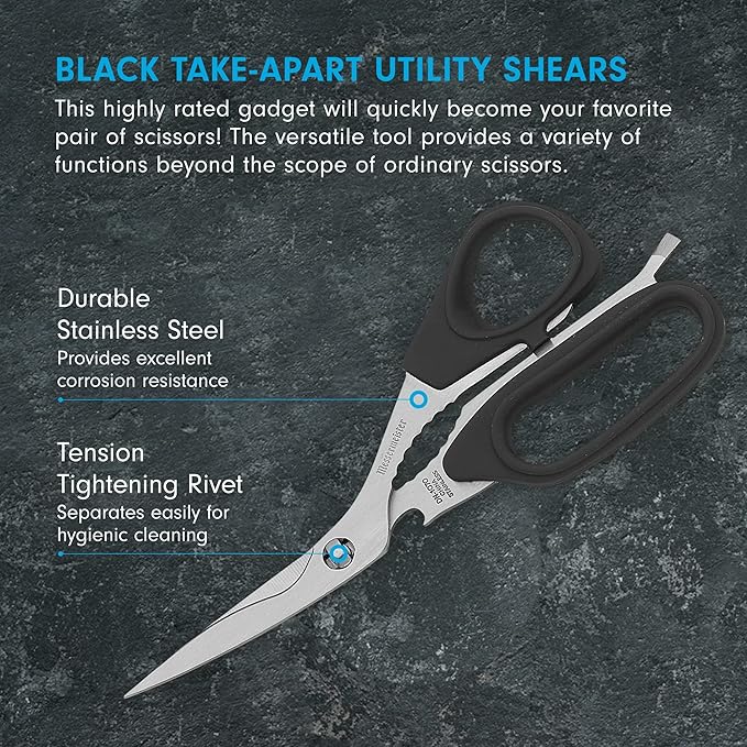 Messermeister 8.5-Inch Take-Apart Utility Shears, Nut Cracker, Jar Lid - Image 2