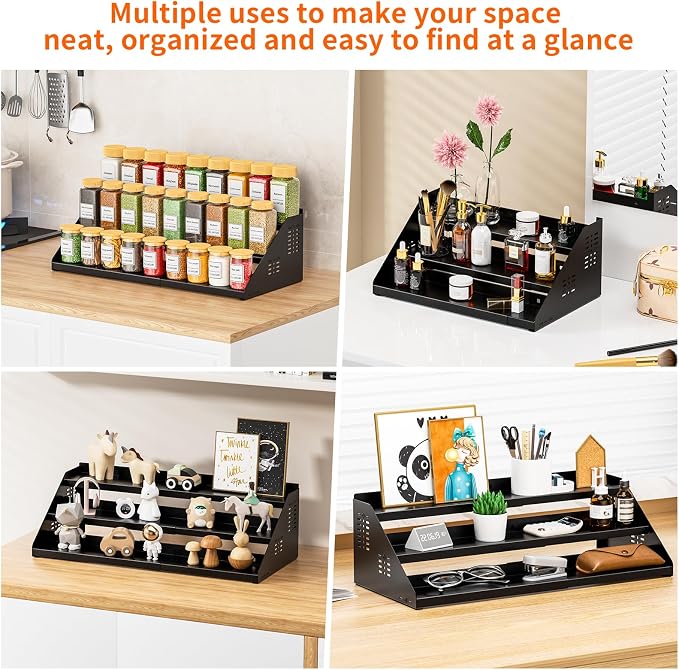 RCHYFEED Spice Rack Organizer for Cabinet, 3 Tier Spice Rack Expandable - Image 5