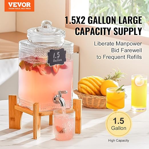VEVOR Beverage Dispenser, 1.5 Gallon Drink Dispensers - Image 2