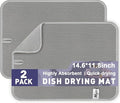14.6*11.8 inch Microfiber Dish Drying Mat, 2 Compact Ultra Absorbent Dish Mat by Hydro2Go