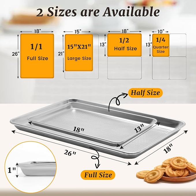 12 Pack Full Size Aluminum Perforated Baking Sheet Pan, Restaurant & Kitchen - Image 5
