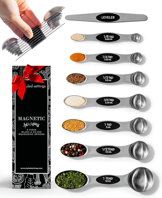 Stanless Steel Magnetic Measuring Spoons Set by STYLEDSETTINGS