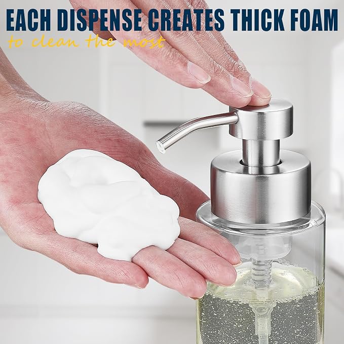 Glass Foaming Hand Soap Dispenser, 10 oz Easy Refill Glass Soap Dispenser - Image 3