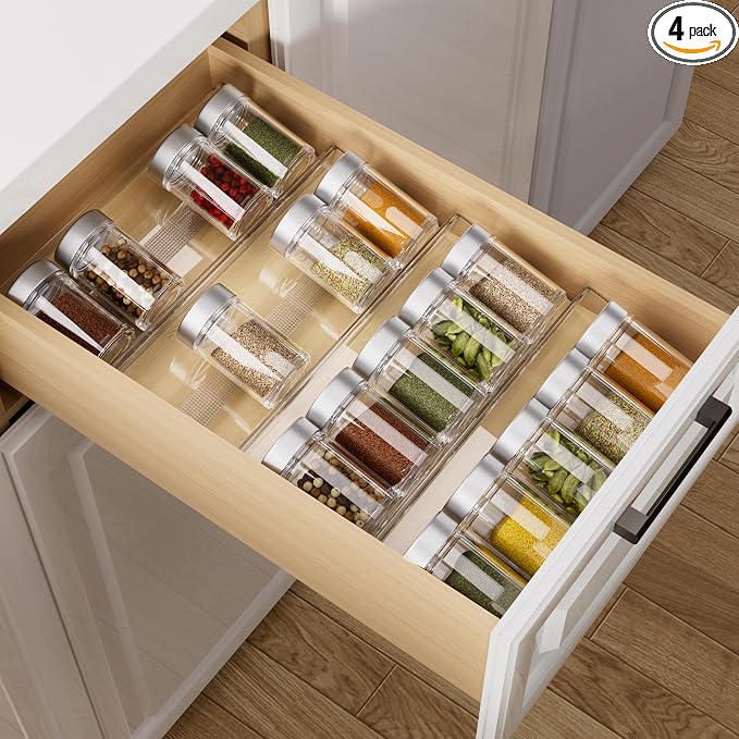 MIUKAA Acrylic Spice Drawer Organizer, 2 Tier by MIUKAA