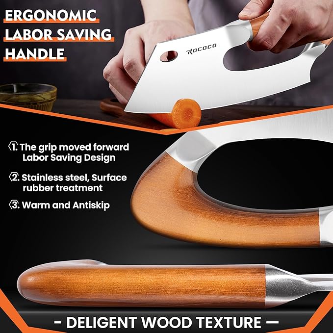 ROCOCO Meat Cleaver Knife Unique Effort Saving Kitchen Knife Professional - Image 6