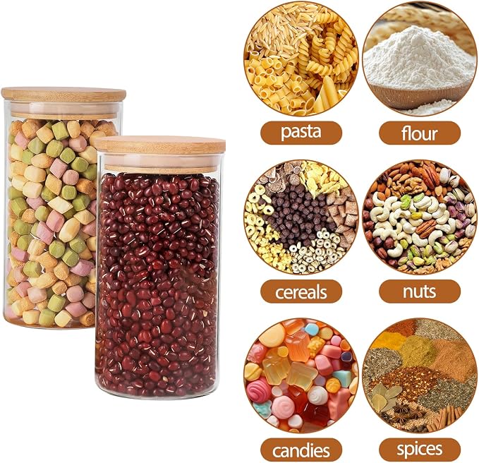 Moretoes 6 Pack 0.6qt Glass Storage Containers - Image 3