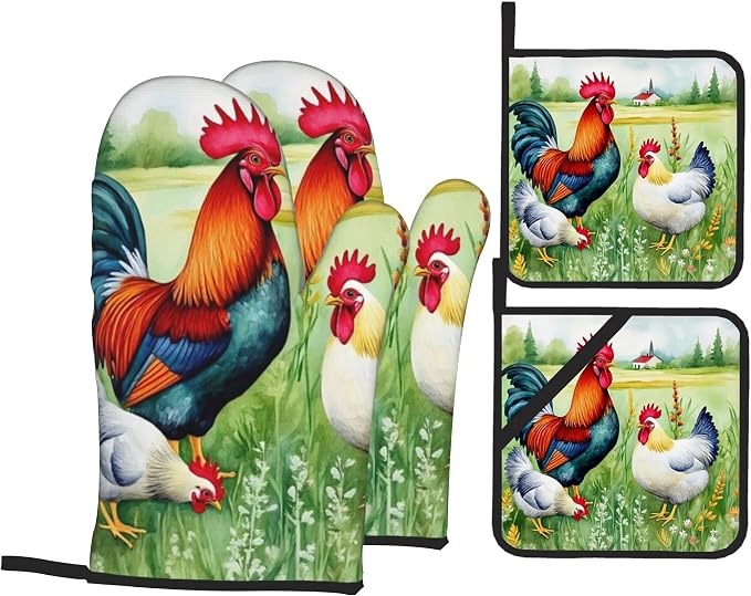 Oven Mitts and Hot Pads Set by Unknown