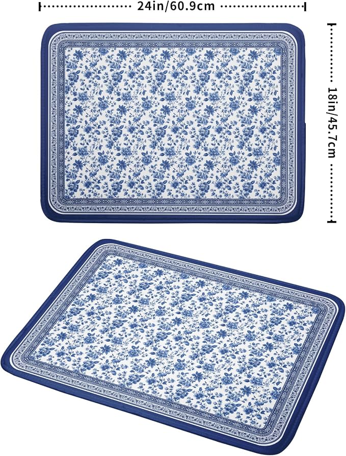 Blue Floral Branches Dish Drying Mat - Image 2