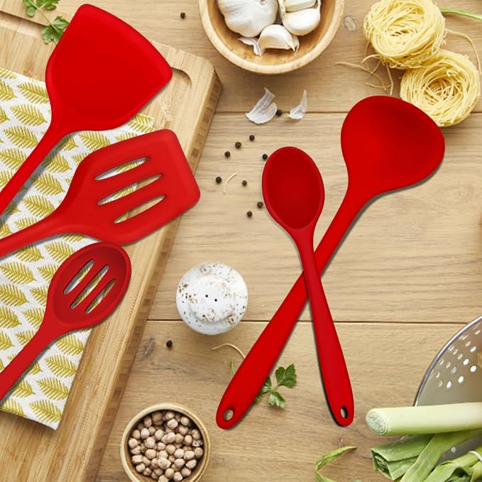 E-far 10 Pieces Silicone Cooking Utensils Set, Heat Resistant Kitchen Utensil - Image 8