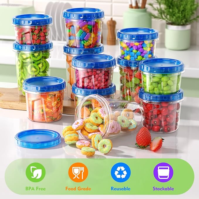 BiuLeon 12 Pack-34oz Freezer Storage Containers, Plastic Food Storage Containers - Image 6