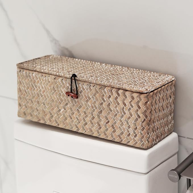 Whitewash Seagrass Tank Basket - Image 9