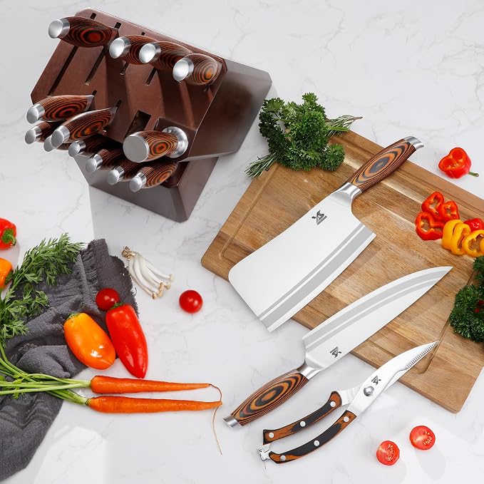 MSY BIGSUNNY Knife Block Set 17-piece Knife Set - Image 6