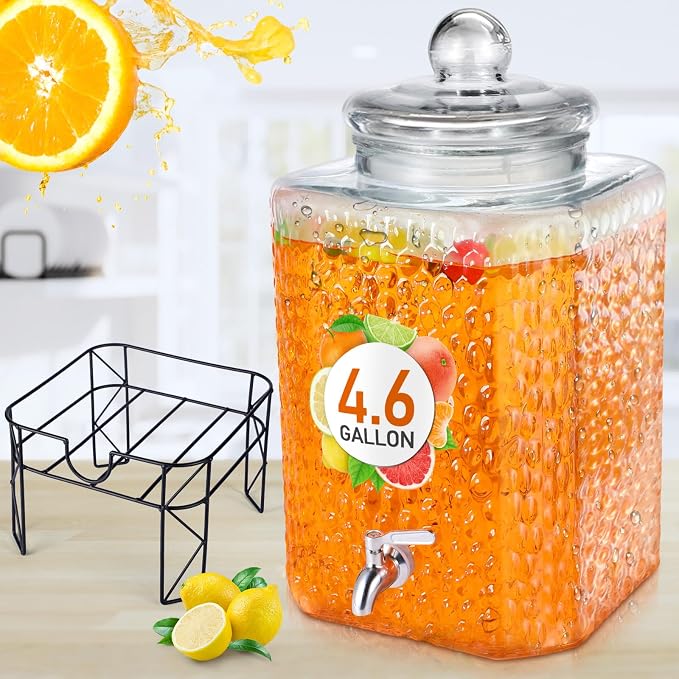 Honeydak 4.6 Gallon Glass Beverage Dispenser by Honeydak