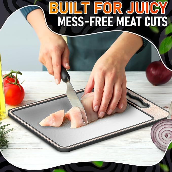 Double Sided Metal Cutting Board Titanium 14.3"x9.8" - Image 6