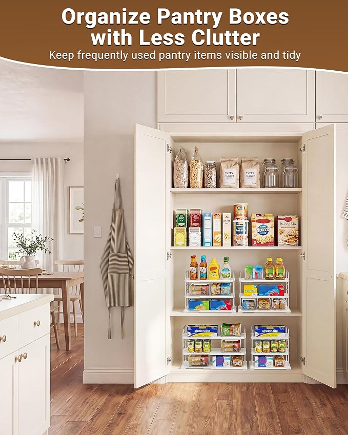 EVERIE Extendable 3-Tier Kitchen Cabinet & Pantry Organizer - Image 9