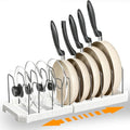 Adjustable Pot Lid Organizer Rack, 9 Compartments Cabinet Storage Holder by Hemisol