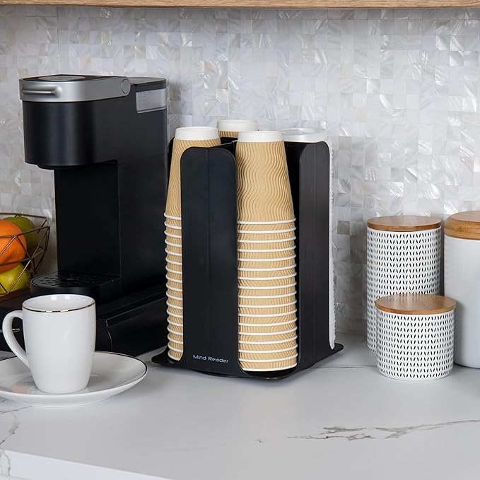 Mind Reader Cup and Lid Carousel, Countertop Org, Coffee Bar, Beverage Cup - Image 2