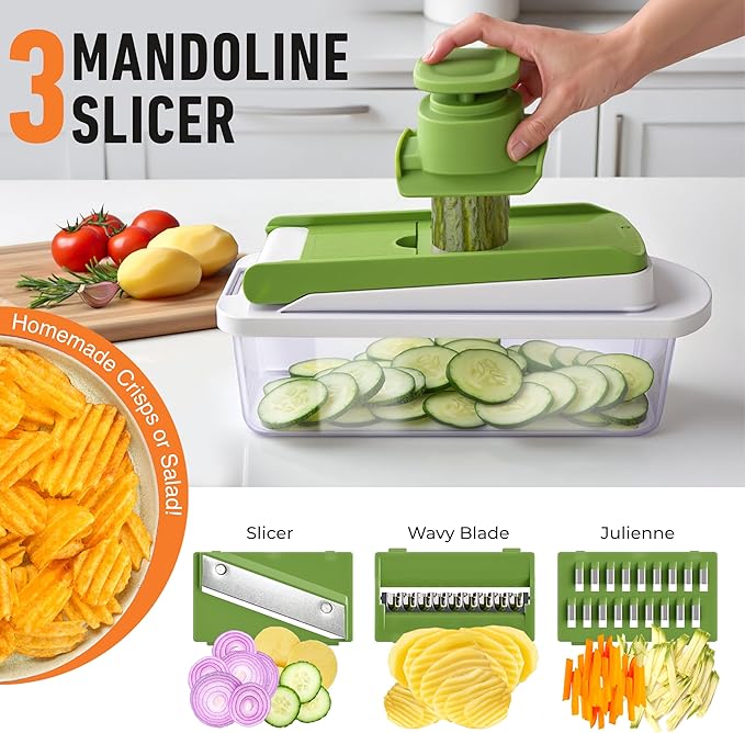 Mueller Pro-Series 10-in-1, 8 Blade Vegetable Chopper, Onion Mincer, Egg Slicer - Image 6
