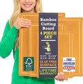 Glue-Free Surface™ 2XL Extra Large Bamboo Cutting Board Set of 4 – Small by GreenerChef