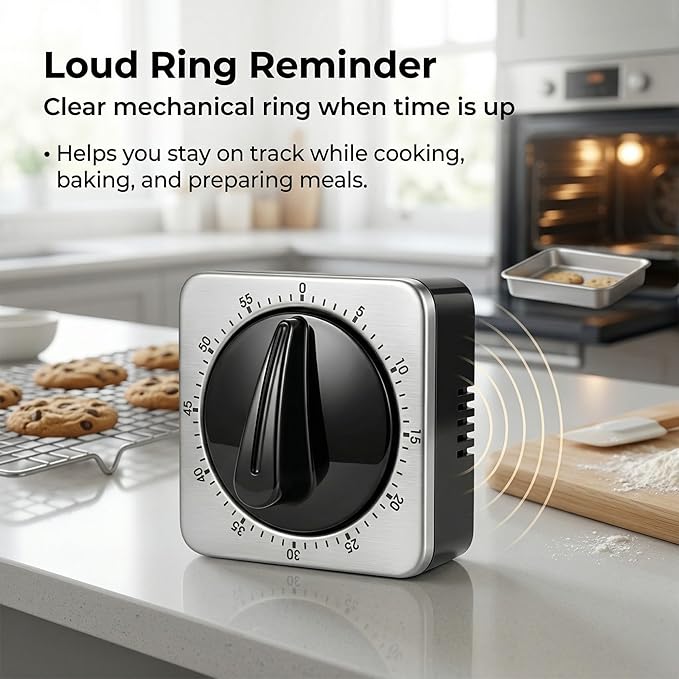 Searon Kitchen Timers for Cooking, Mechanical Wind Up Timer - Image 5