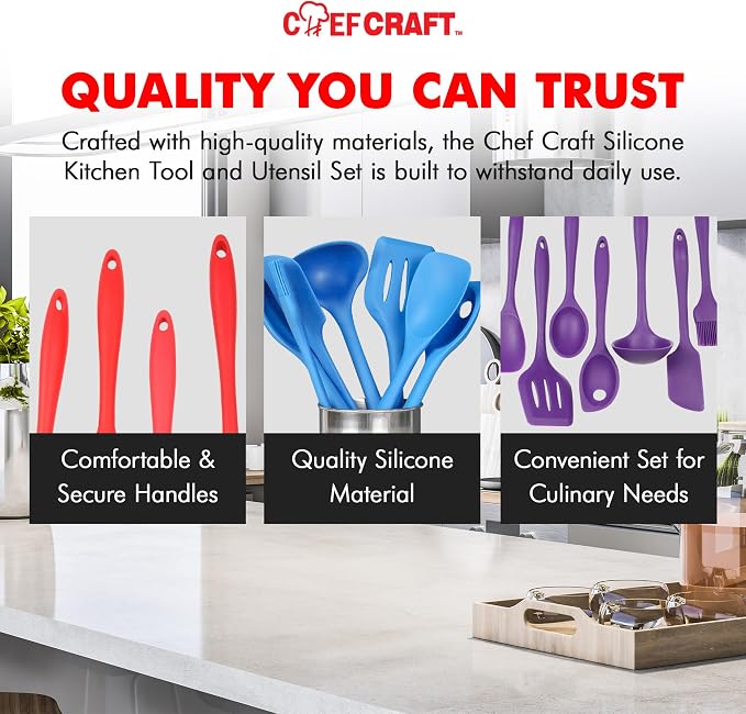Chef Craft Premium Utensil Set Kitchen, 11 Piece Set - Image 6