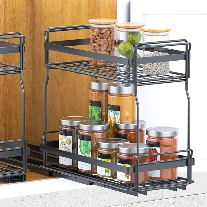 Pull Out Spice Rack Organizer for Inside Kitchen Cabinets, Heavy Duty Slide Out - Image 9
