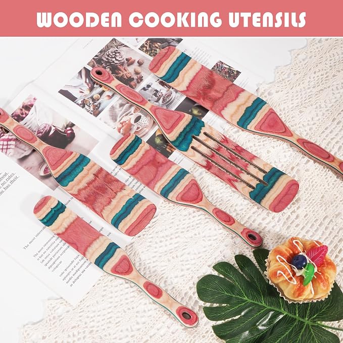 MYRAINBOW A5-3 Spurtle Set, Wooden Utensils - Image 6