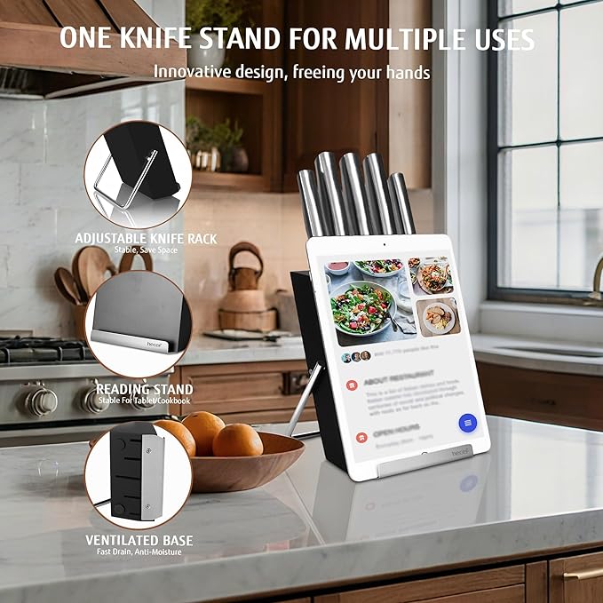 hecef 6-Piece Silver Stainless Steel Knife Set - Image 5