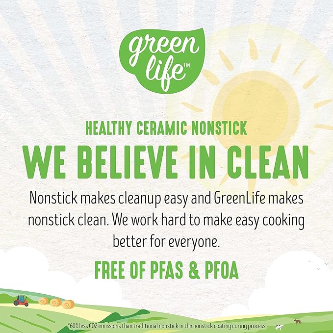 GreenLife Soft Grip Diamond Sandstone Healthy Ceramic Nonstick, 2QT Saucepan Pot - Image 3