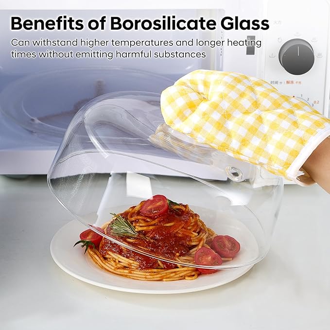10 inch Glass Microwave Splatter Cover, All Glass, BPA-Free & Non-Plastic - Image 3