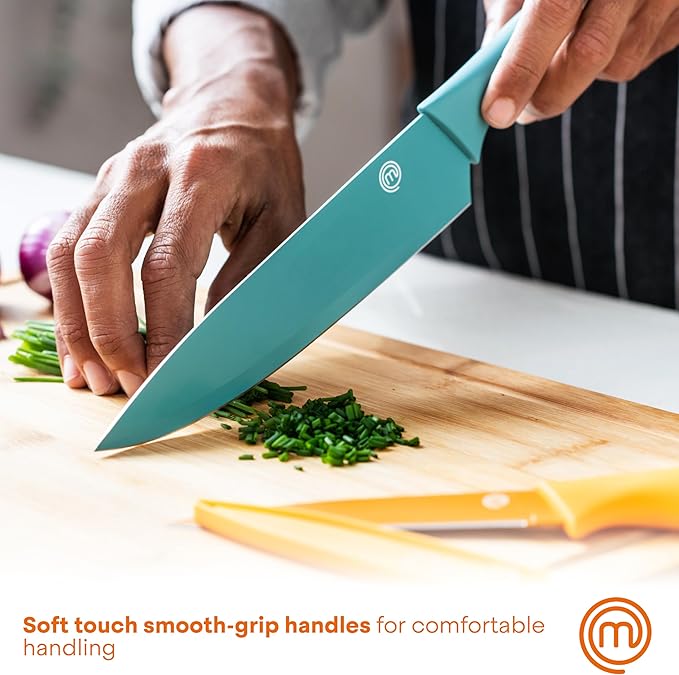 MasterChef Knife Block Set of 6 Kitchen Knives, Extra Sharp Stainless Steel - Image 6