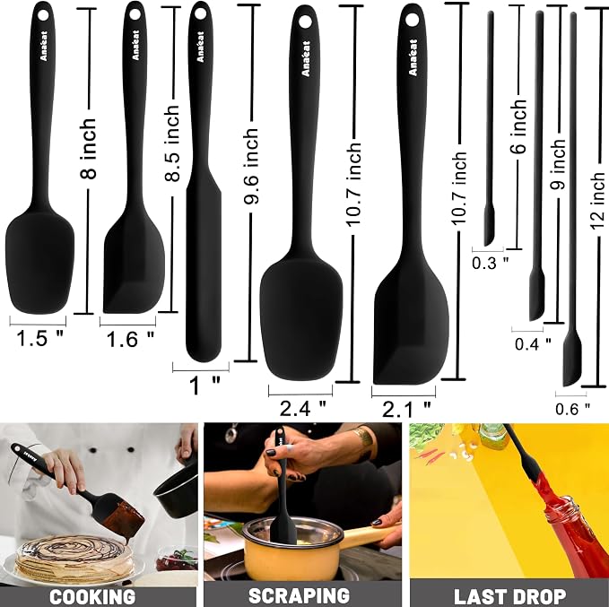 Anaeat Heat Resistant Silicone Spatula Set of 8 - Image 7