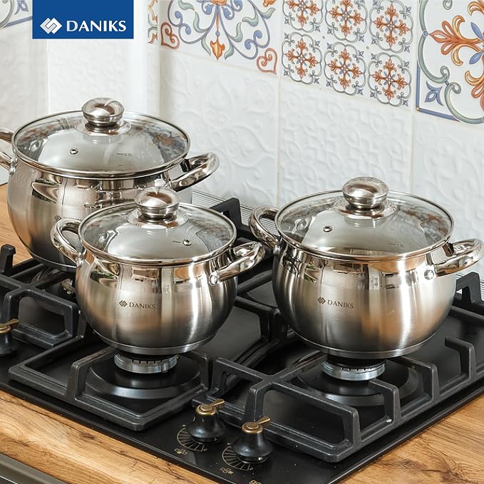 Daniks Classic 6-Piece Stainless Steel Cookware Set - Image 9