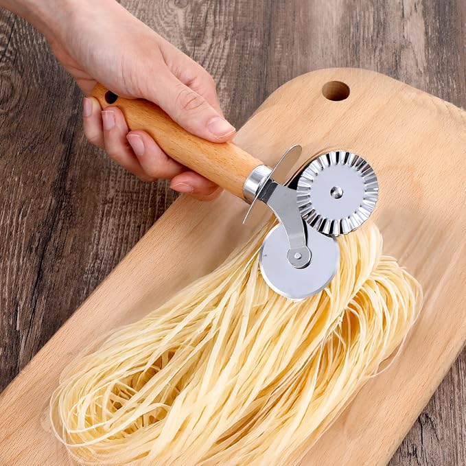 Oruola Pastry Cutter for Baking, Double Fluted Pastry Cutter Wheel, - Image 6