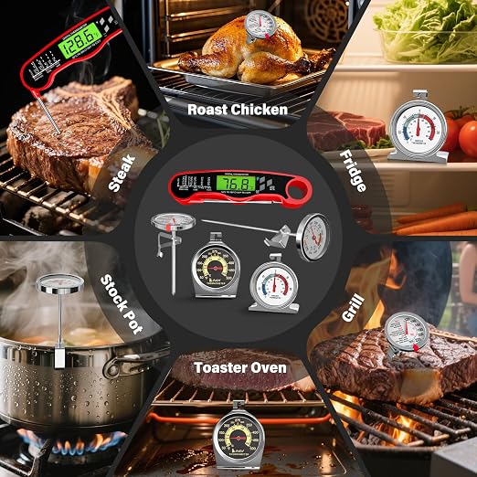 AWLKIM 5 Pack Professional Kitchen Food Thermometer Set – Includes Instant Read - Image 7