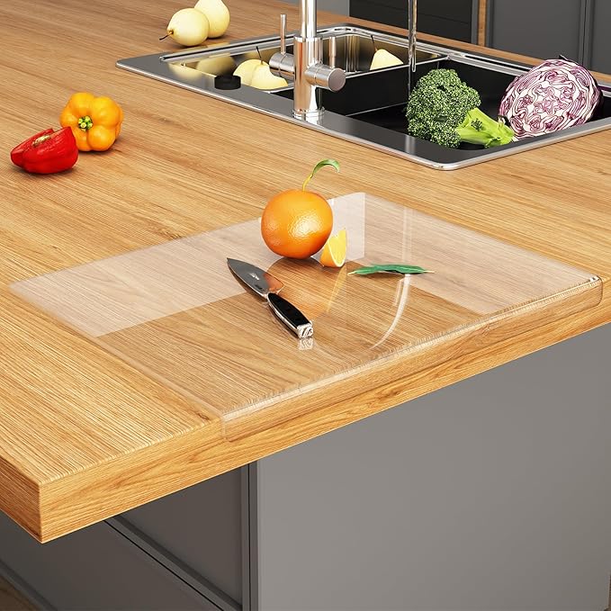 JJL Acrylic Cutting Board with Counter Lip, 16 x 12.5 Inches, and Vegetables by Unknown