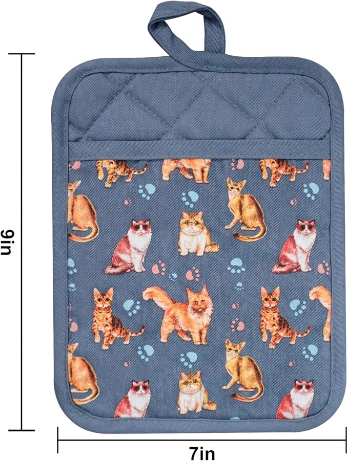 Pot Holders Set of 2 Heat Resistant 480 ℉Non Slip Clear Silicone Printed - Image 2
