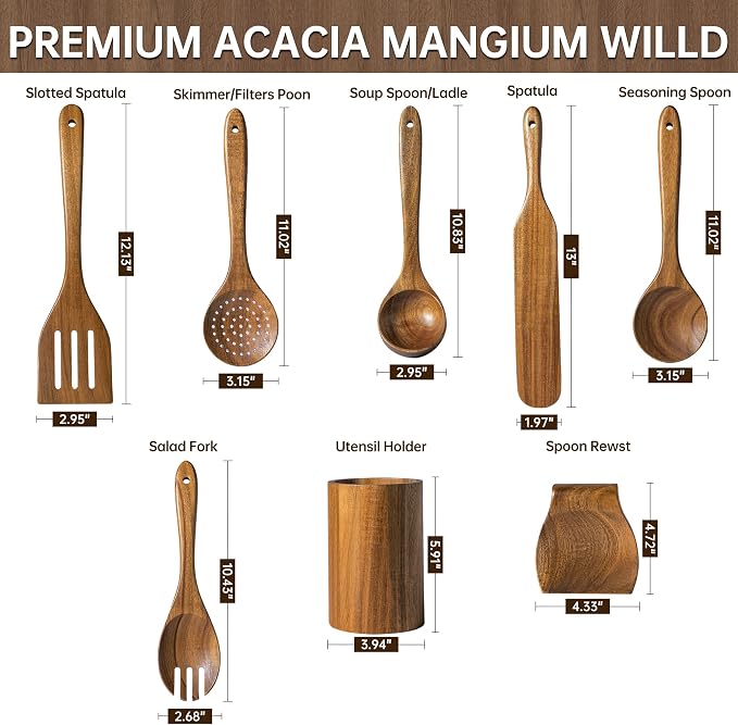 Wooden Utensil Set 8 Pcs - Image 5