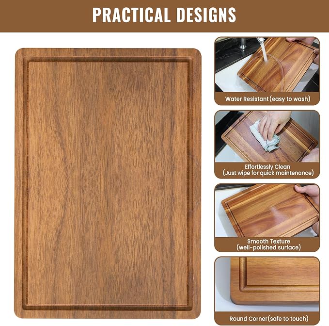 Acacia Wood Cutting Boards Set of 3 - Image 6