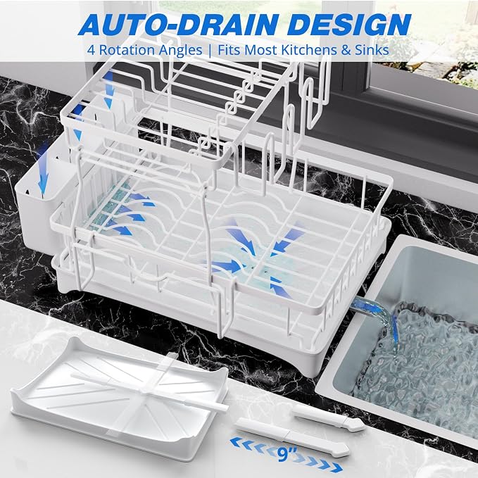 Godboat Dish Drying Rack, 2-Tier Dish Rack - Image 3