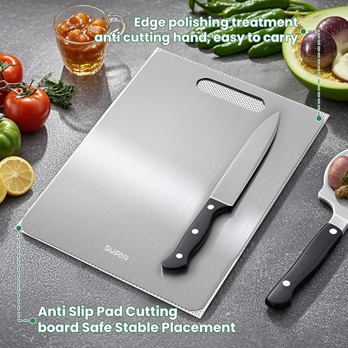 3 Pack Titanium Cutting Board, -100% Pure Titanium Cutting Boards - Image 4