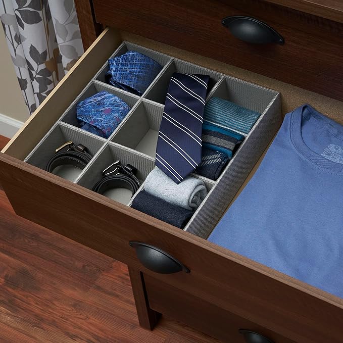 Household Essentials Grey 728-1 Deep 9 Section Drawer Organizer Box - Image 2