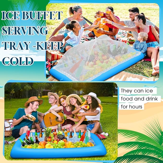 Leitee 3 Pcs Inflatable Serving Bar Kit Includes Salad Buffet Tray - Image 4