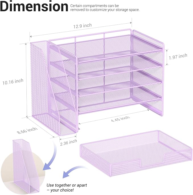 OPNICE Desk Organizer, 5-Tier Paper File Organizer - Image 3