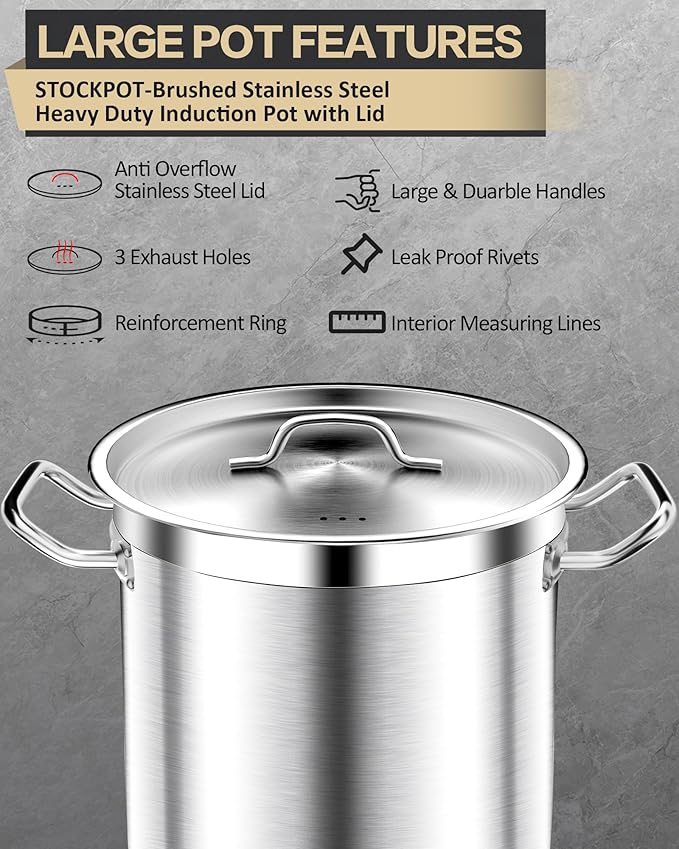 STOCKPOT Commercial Grade Large Stock Pots - Image 4