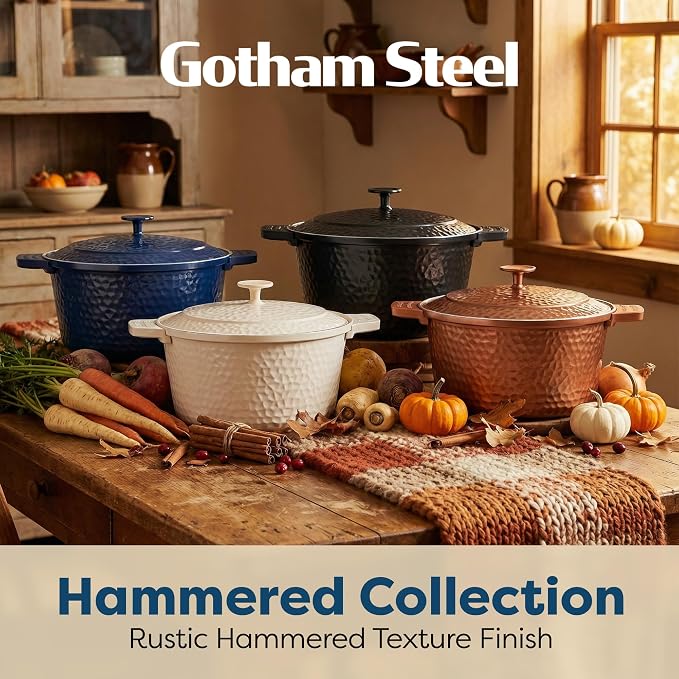 Gotham Steel Hammered 5 Qt Lightweight Dutch Oven Pot - Image 8
