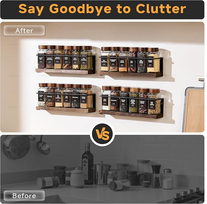 4-Tier Wall Mount Spice Rack Organizer - Image 6